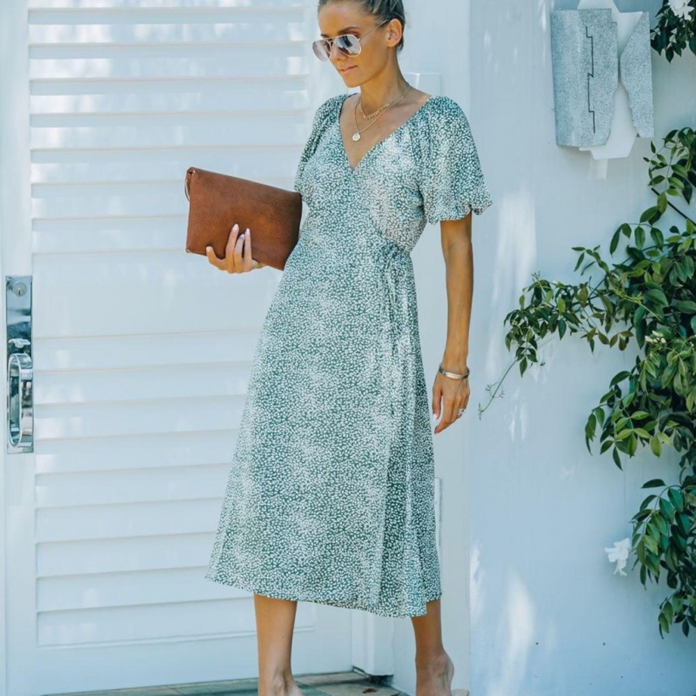 Vici Vineyard Stroll Wrap Midi Dress
